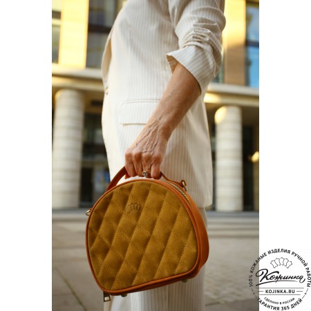 Женская кожаная сумка "Селин" (охра)